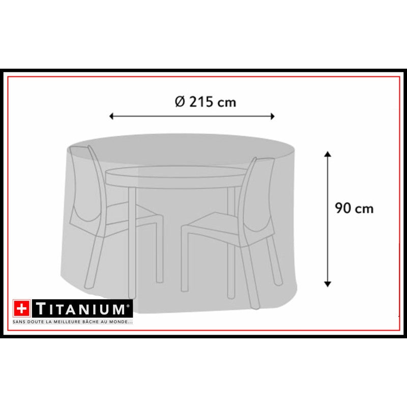 Copertura tavolo rotondo TITANIUMÂ® - ARGENTO