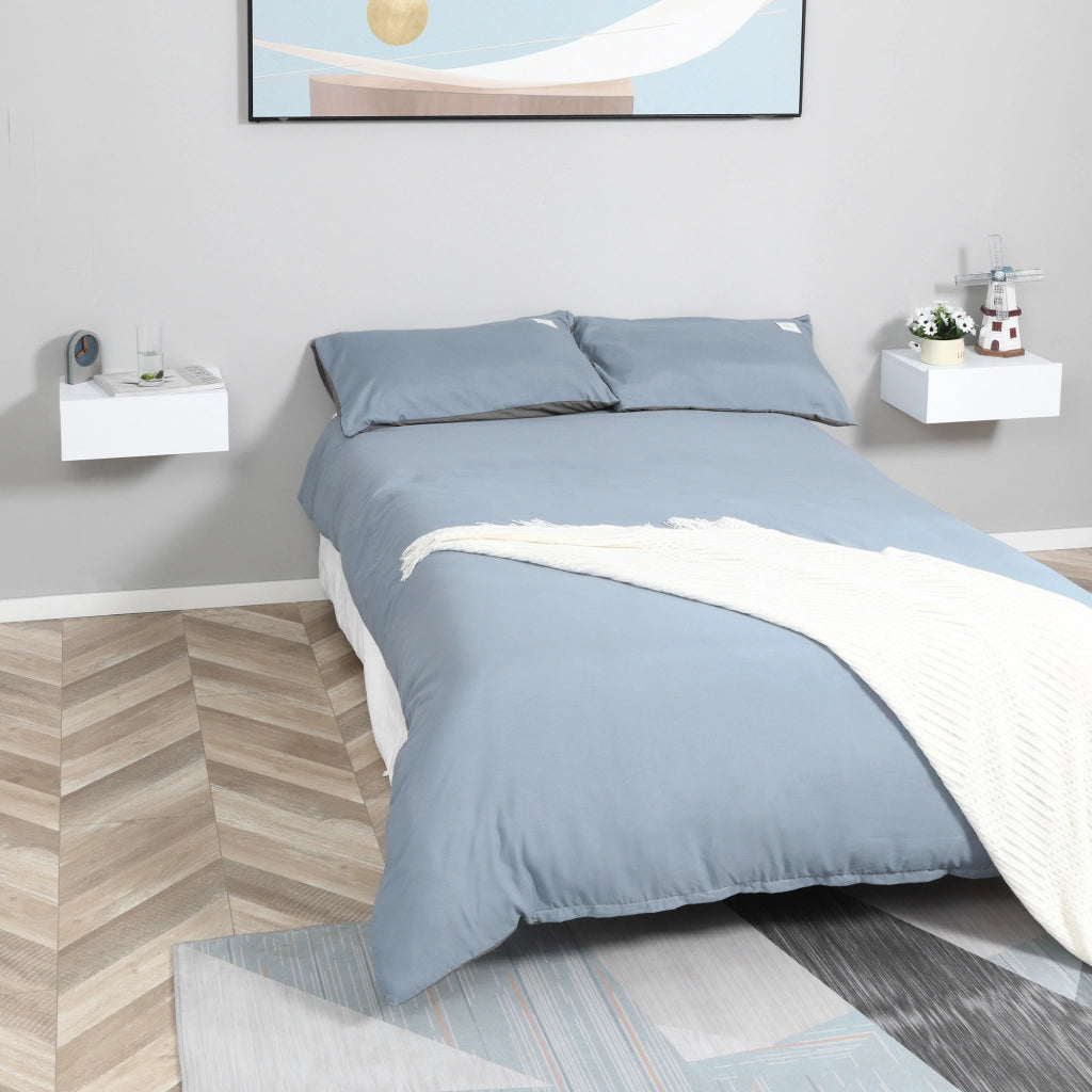 Comodino a Parete con Cassetto ¨C Minimal ¨C 40x30x15 Bianco