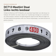 Lime metrata Staal 1/2 x 4,9 m - Autoadesiva - Leggibile da sinistra/destra - Idrorepellente - Corrosione resistente - Ideale per banco di lavoro e tavolo - Righello