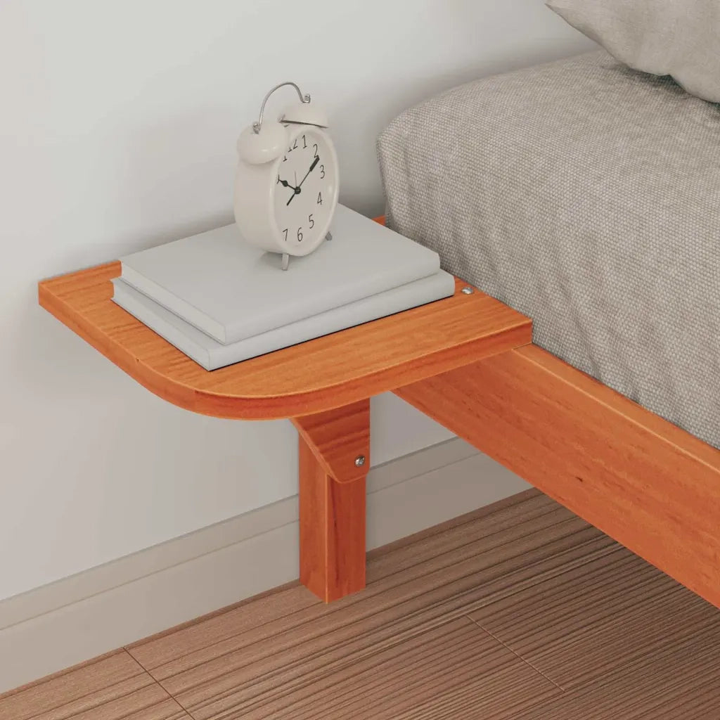 Letto con Tavolini Laterali Marrone cerato 100 x 210 cm 873225