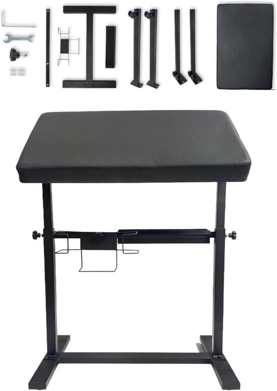 Sostegno per gamba con tavola da 60 x 40 x 54 cm e cassetto di stoccaggio - sostegno per gamba tattoo da 65 ~ 107 cm regolabile in altezza