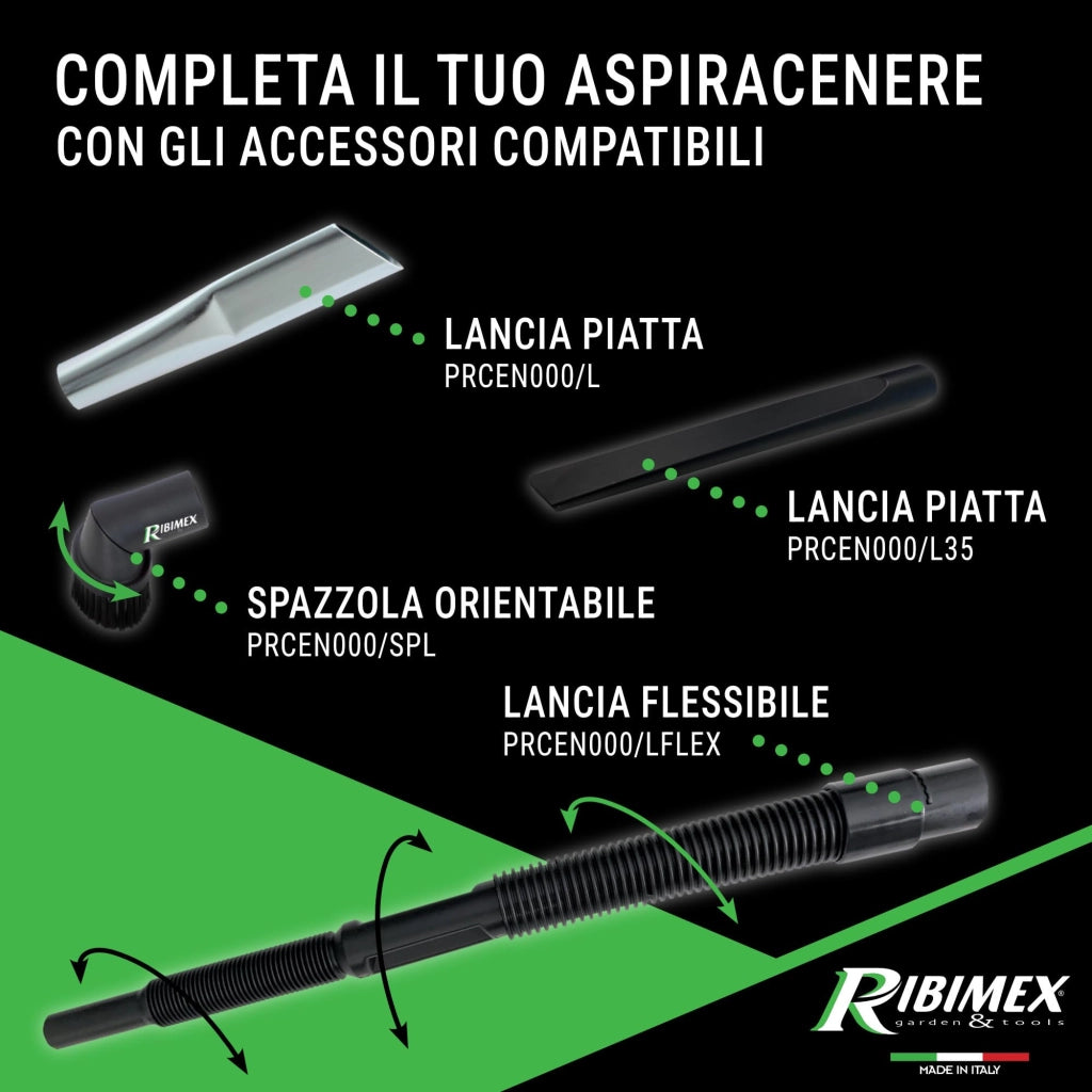 Aspiracenere Elettrico Minicen 800 Watt con Filtro Hepa Lavabile Bidone