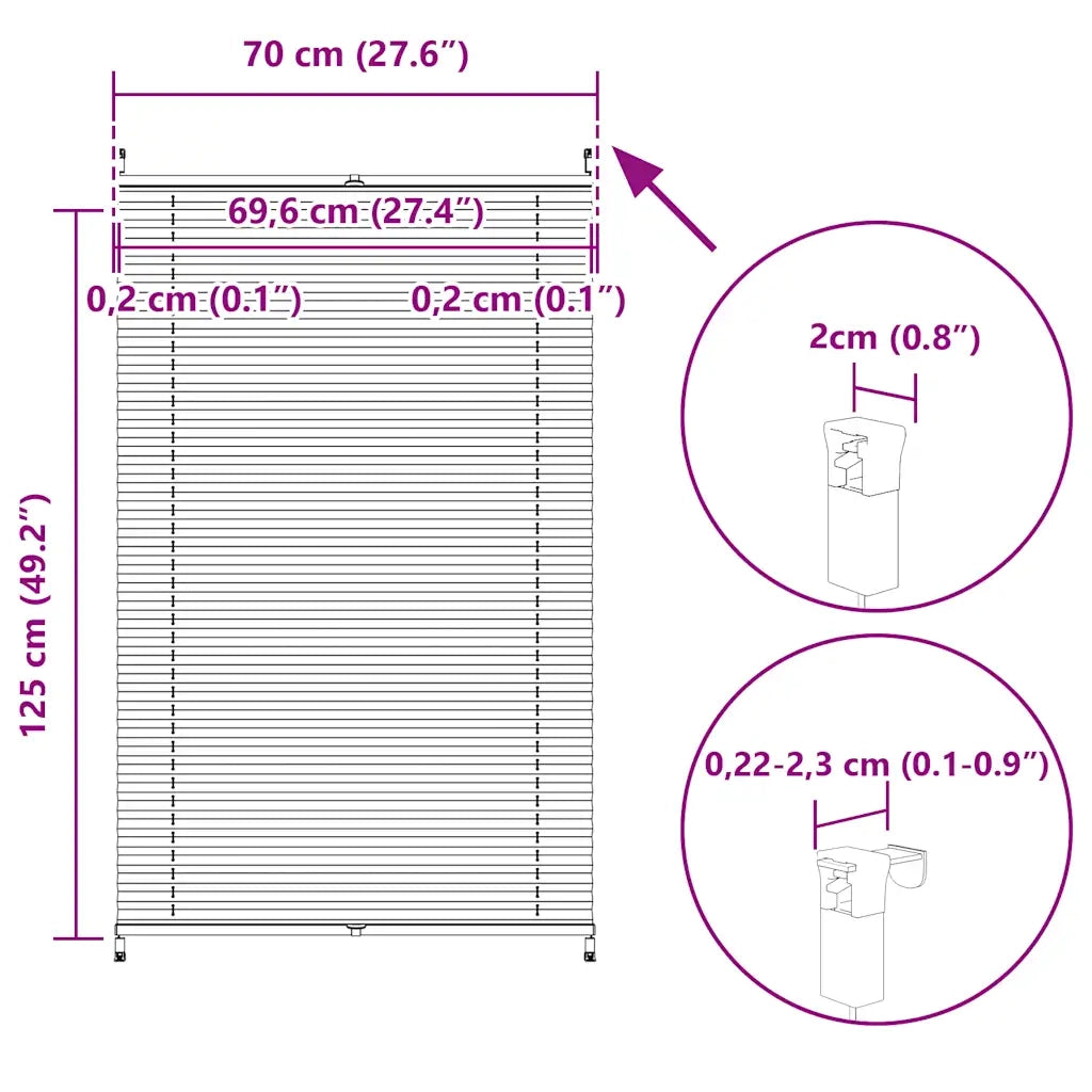 Tenda plissè 70x125cm bianca 240598