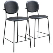 Set di 2 sgabelli da bar EDMOND in similpelle nera