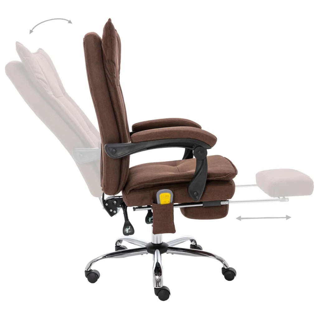 Sedia Massaggiante da Ufficio Marrone in Tessuto 20374