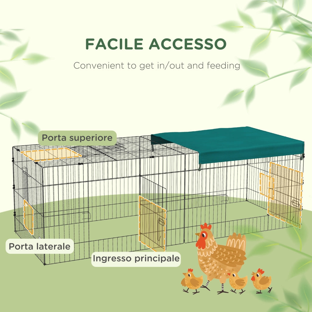 Gabbia per Coniglio ¨C Minimal ¨C Verde Acciaio 220x85x70cm