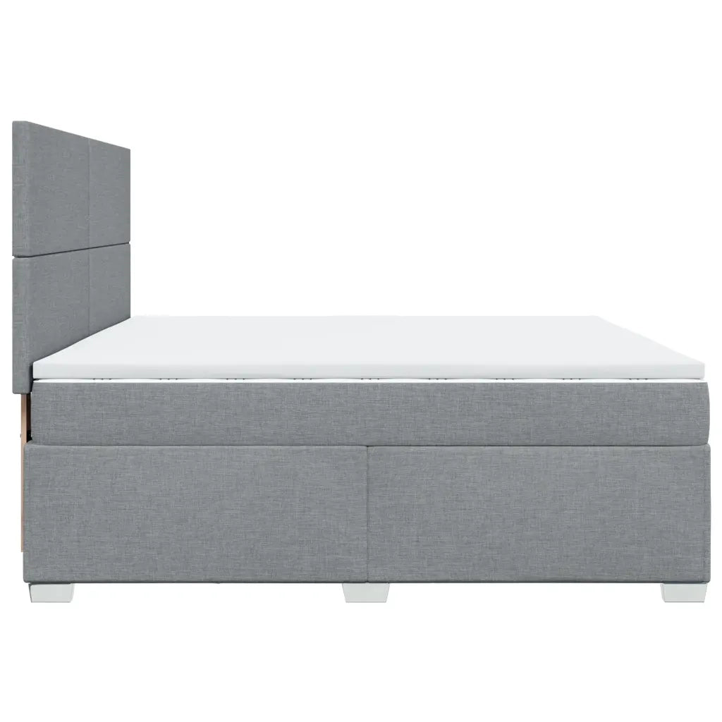 Giroletto a Molle con Materasso Grigio Chiaro 200x200cm Tessuto 3290588