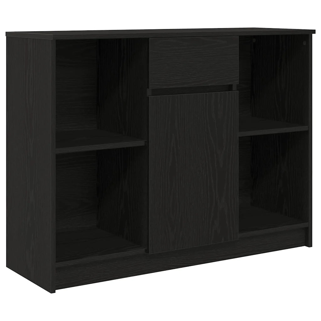 Credenza con Cassetto Rovere Nero 101x35x76cm Legno Multistrato 861563