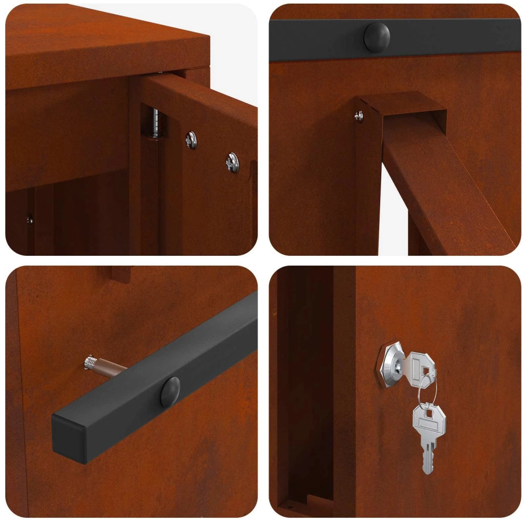 cassetta postalepastkastei con porta Ruggine 30 x 20 x 55 cm 874953