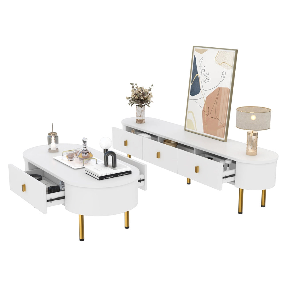 Set salone luxury - Xylo - Mobile TV+tavolino con cassetti