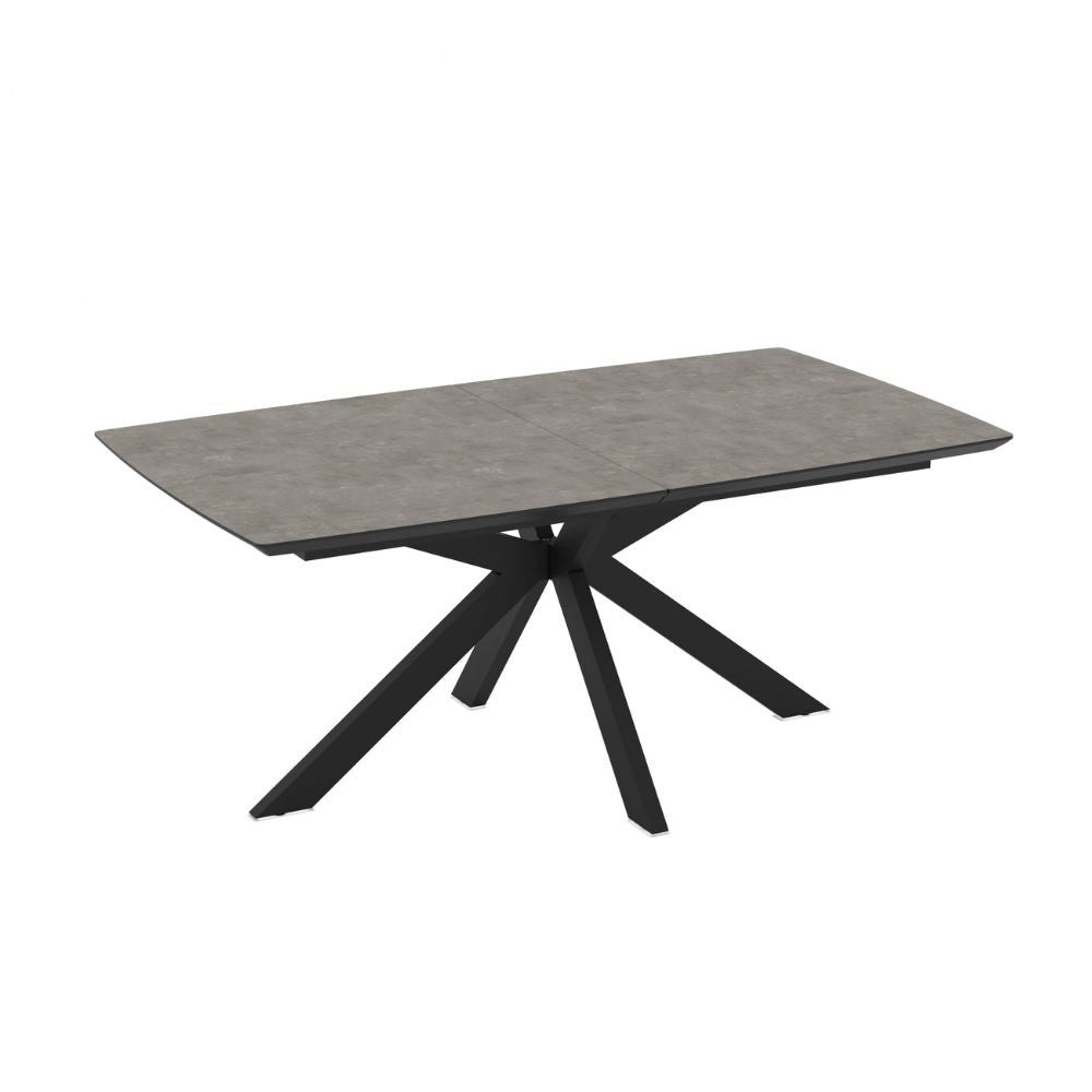 Tavolo allungabile Verano piano cemento e base nera 180/240x100x76H
