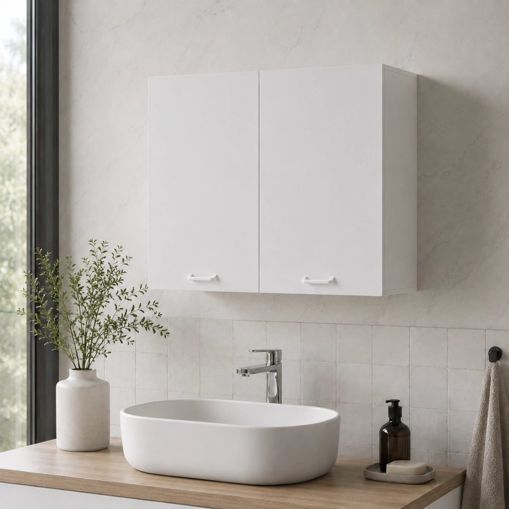 Pensile Bianco M10 Mobiletto Cucina Legno 80x34x55 cm