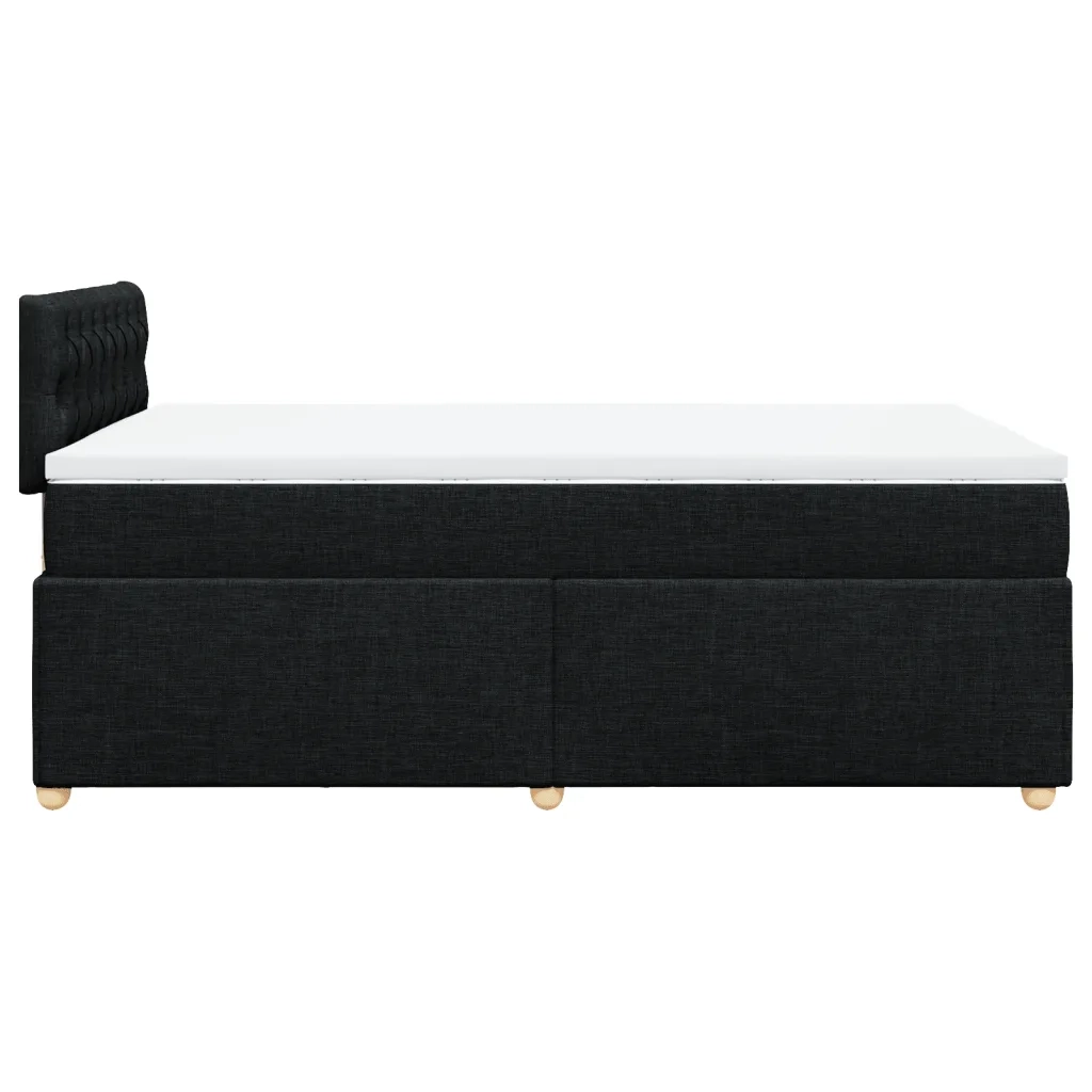 Giroletto a Molle con Materasso Nero 120x190 cm in Tessuto