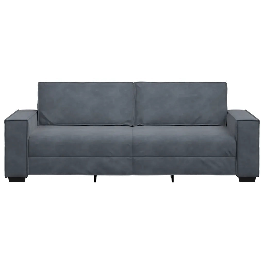 Divano a 3 Posti Grigio Scuro 220x78x84 cm in Velluto 4105031