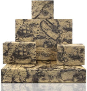 Papier da Regalo Vintage Stile - Mappa del Mondo - 4 Fogli - 50 x 70 cm - Per Regali - Carta da Imballo