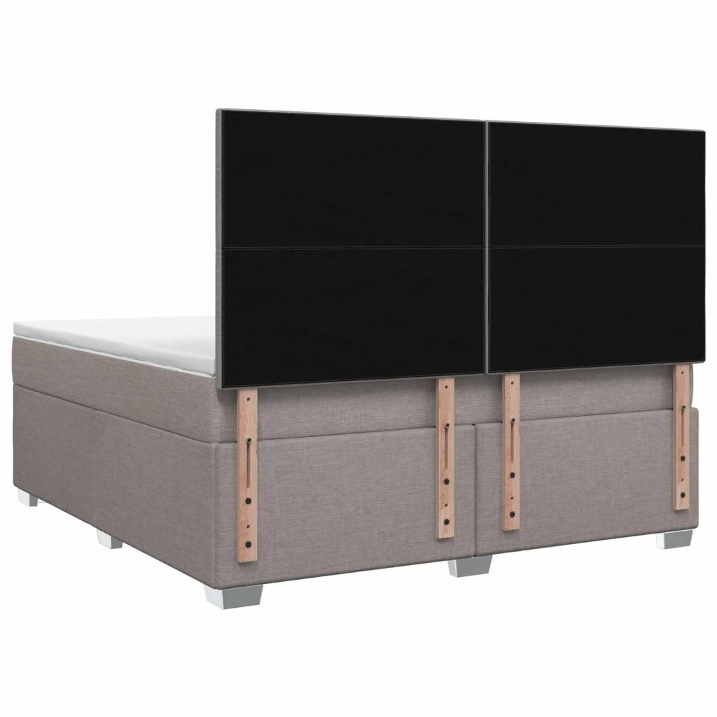Letto box spring con materasso Tortora 140 x 190 cm Tessuto 3453413