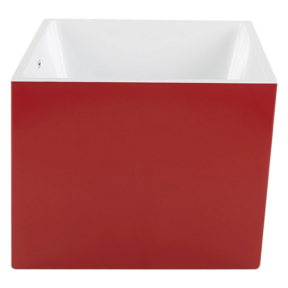 Vasca da Bagno Freestanding Acrilico Rosso Sistema Anti Straripamento