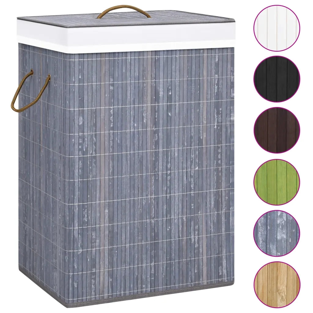 Cesto Portabiancheria in BambÃ¹ Grigio 72 L cod mxl 67782