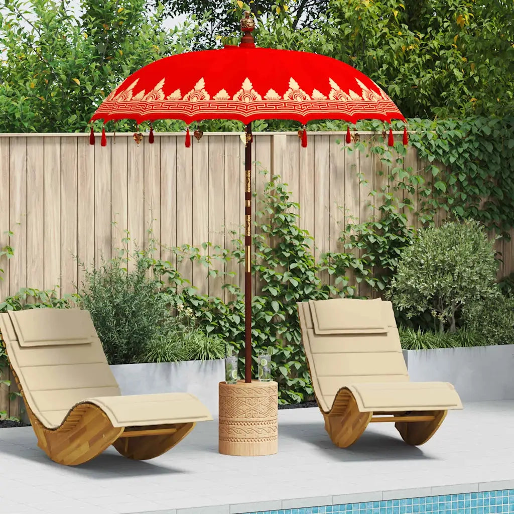Parasol Balinese 260 Rosso 180-190 cm Cotone e legno massello 3356896
