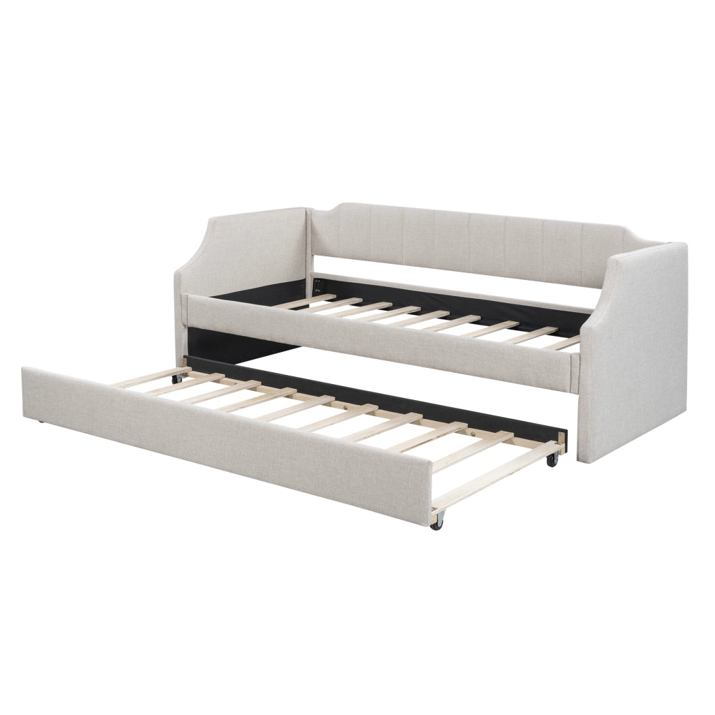 Letto Singolo Imbottito con Rollbett ¨C MINIMAL ¨C Beige 90x200