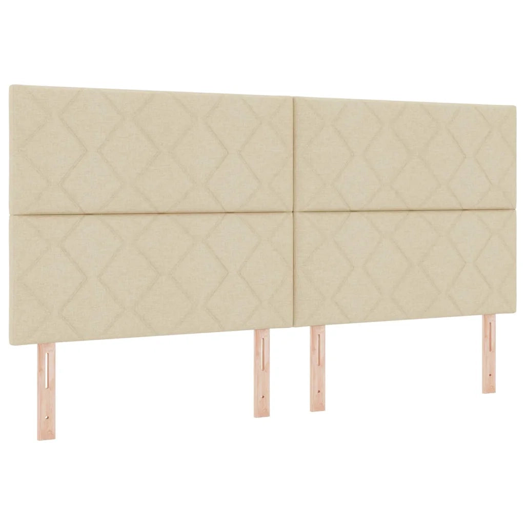 Letto a Sorgente LED con materasso Crema 200 x 200 cm Tessuto 3343206