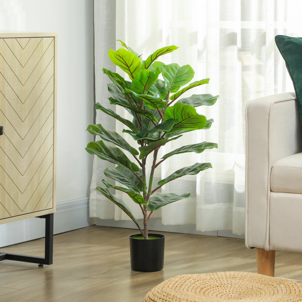 Ficus Artificiale 80cm ¨C Xylo ¨C Verde con Vaso Decorativo per Casa Ufficio
