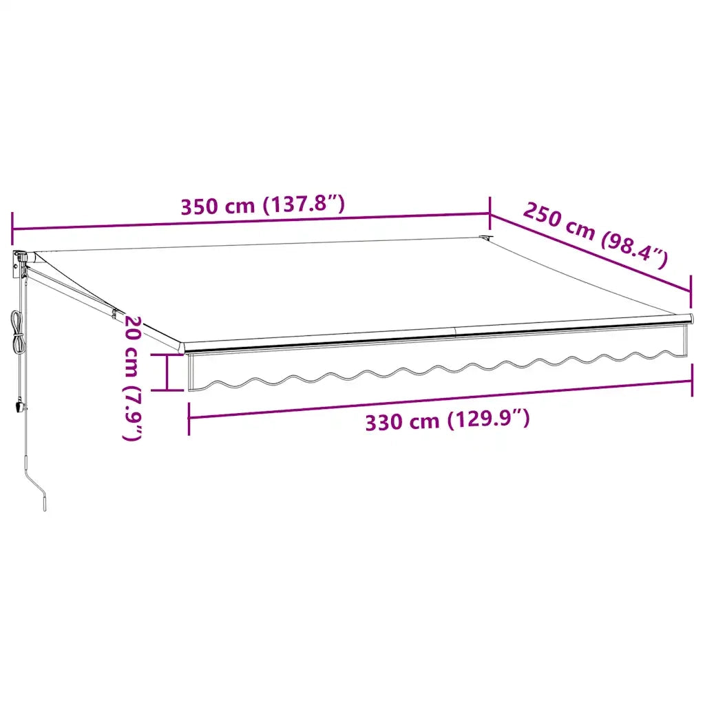 Tenda da Sole Retrattile Automatica Marrone 350x250 cm 3215714