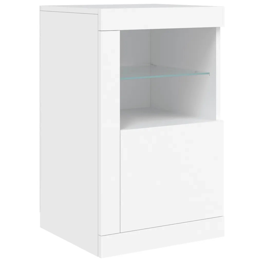 Credenza con Luci LED Bianca 142,5x37x67 cm 3209065