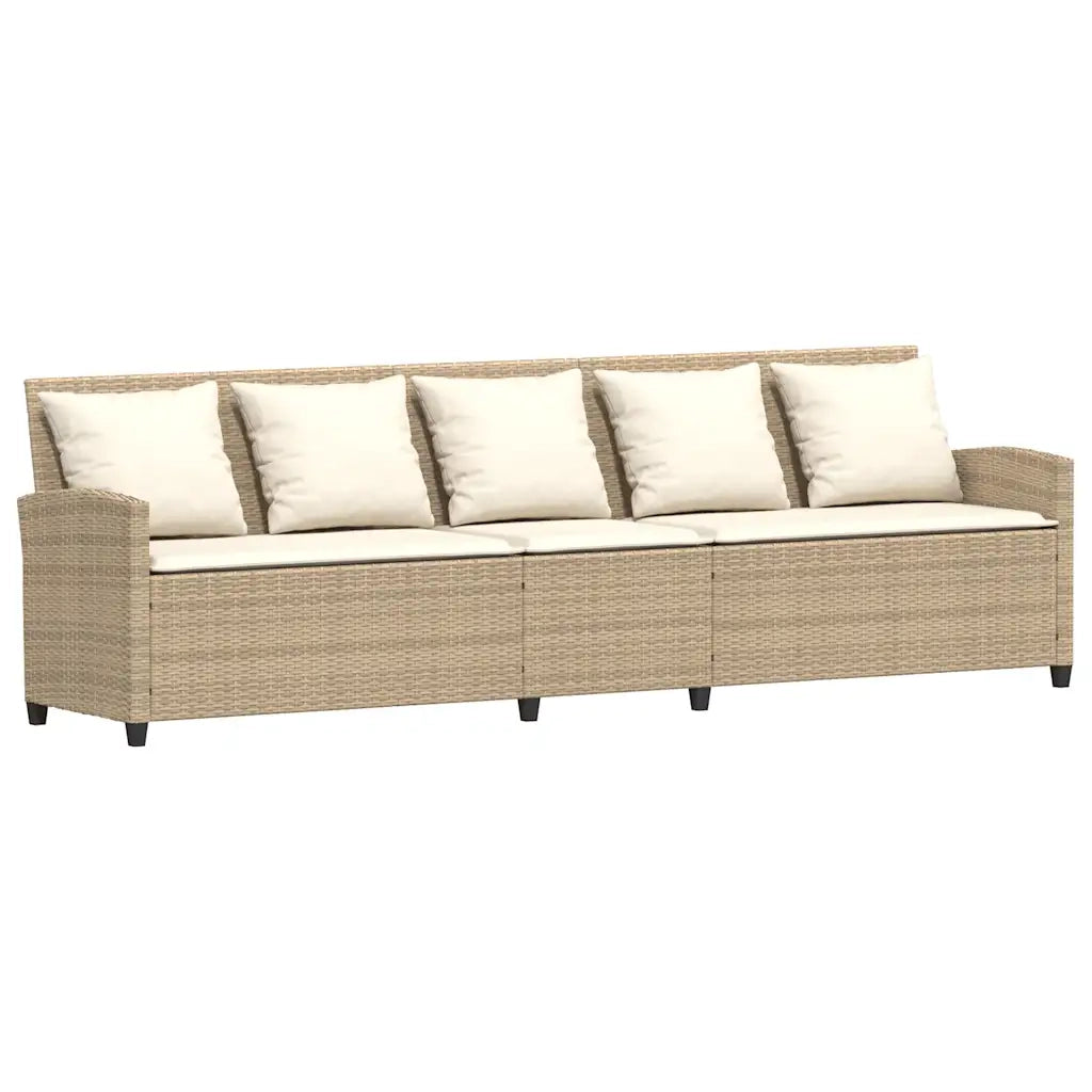 Set Divano da Giardino 4 pz con Cuscini Beige in Polyrattan 3365340