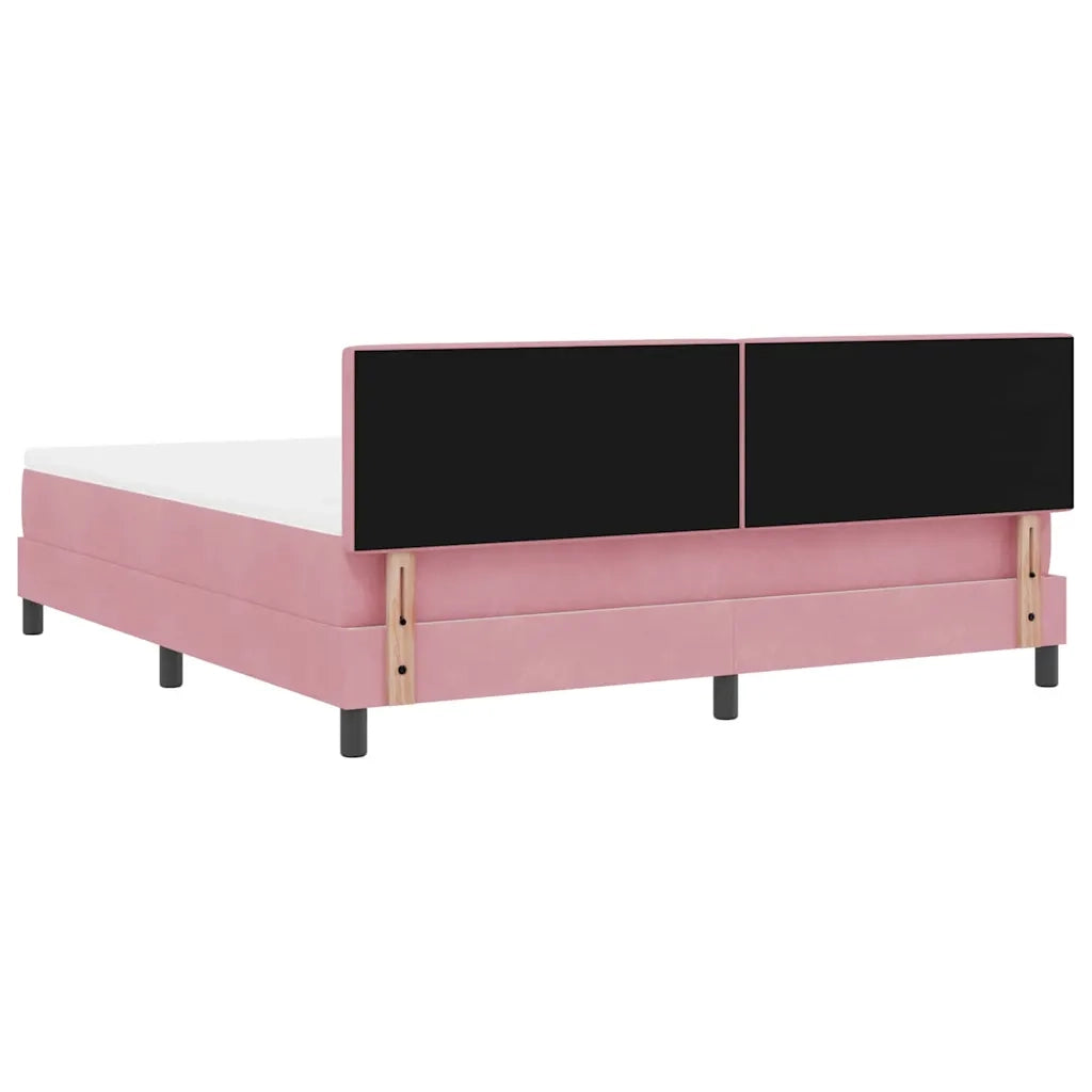 Letto a Sorgente LED con materasso Rosa 180 x 200 cm Velluto 3342607