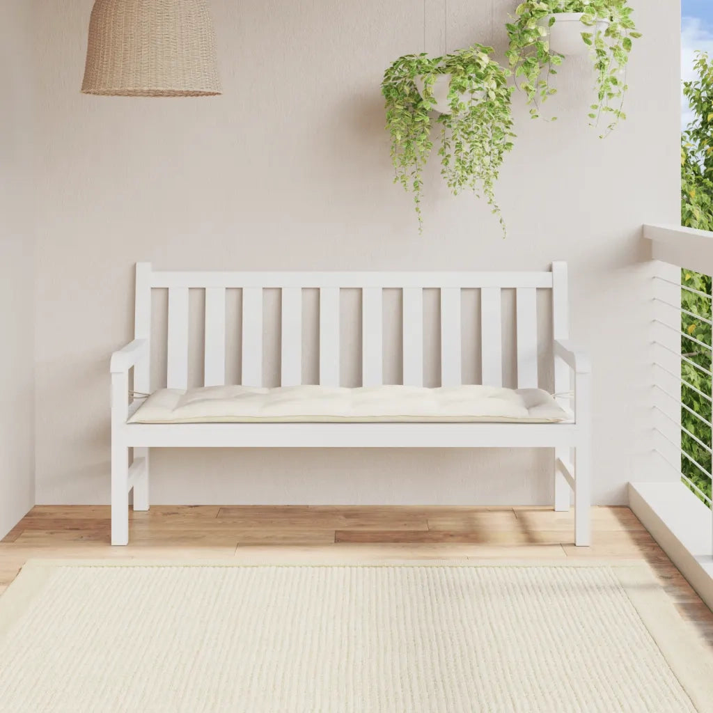 Cuscino per Panca da Giardino-Cuscini per panchina da esterno Crema M¨¦lange 150x50x7 cm Tessuto