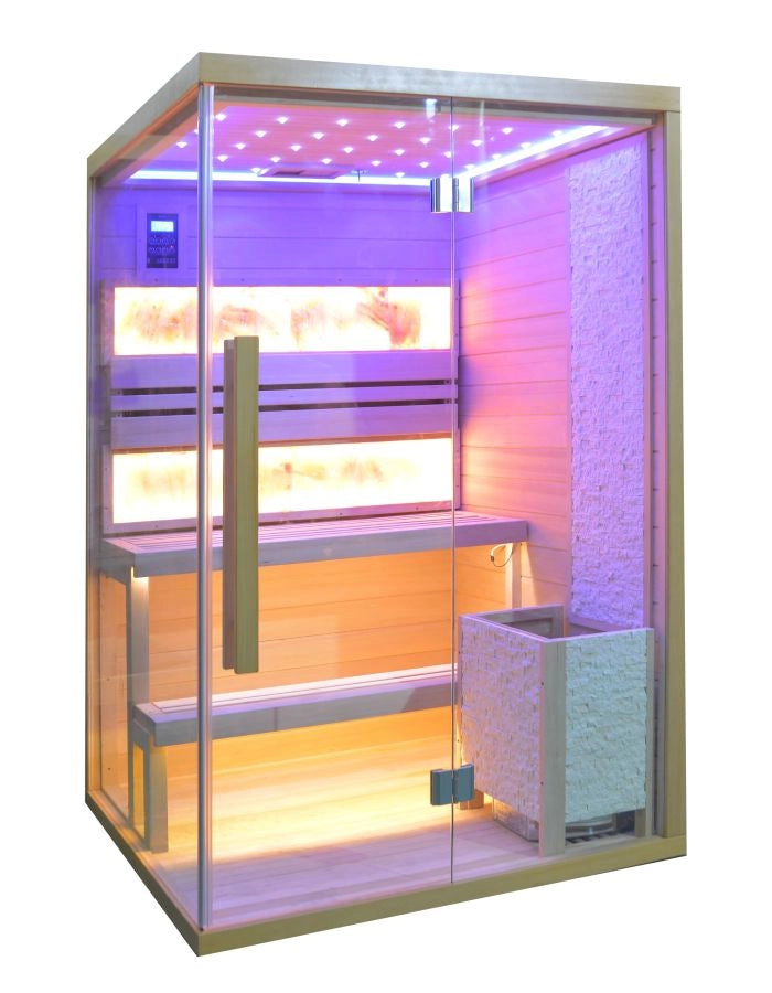 Sauna finlandese 2 posti full optioal 120x110x200cm Replut Hymala