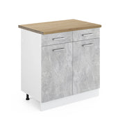 Mobiletto base per cucina R-Line Calcestruzzo/Bianco 80 cm, PL Rovere Vicco