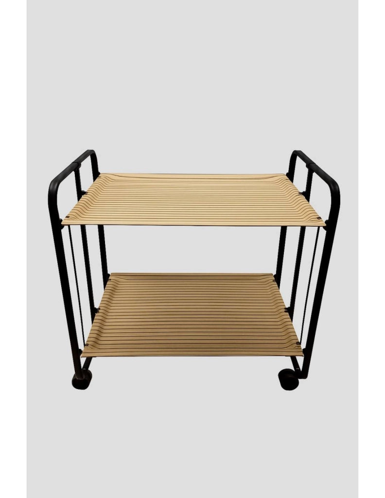 Carrello da cucina pieghevole nero con ruote BAUHAUS 2 ripiani