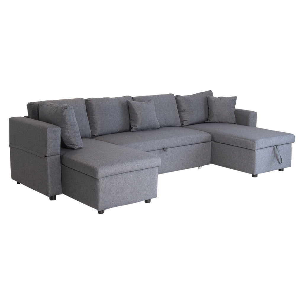 SCOTTDivano letto panoramico a 4 posti, grigio screziato