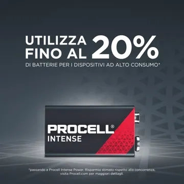 Procell Batterie Alcaline 9V 6LR61 DU0049 Blister 10 Pz Professionali IEC 6LR61 Professional Alcaline