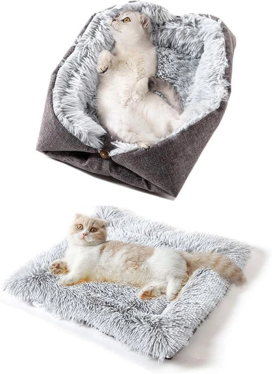 Doppio Filtro per Animali 2 in 1 - Cuscino Plush per Gatti - Lavabile - morbido - Adatto per Piccoli/Medie Dimensioni Cani - 61x51 cm - Accessorio per Animali