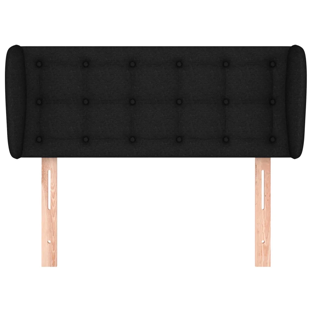 Testiera ad Orecchio-Testata con Orecchie Nera 103x23x78/88 cm in Tessuto 261841