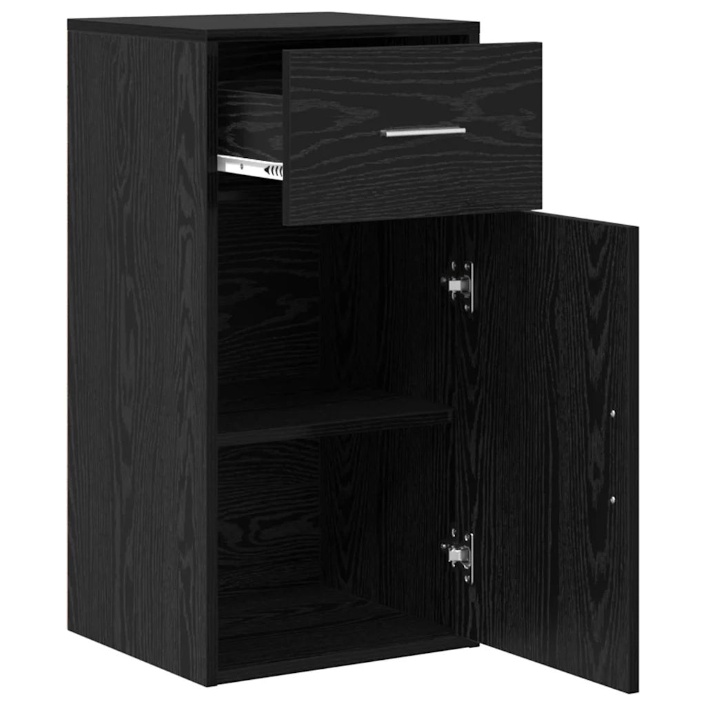 Credenza con cassetto Rovere Nero 38 x 34 x 75 cm 869547