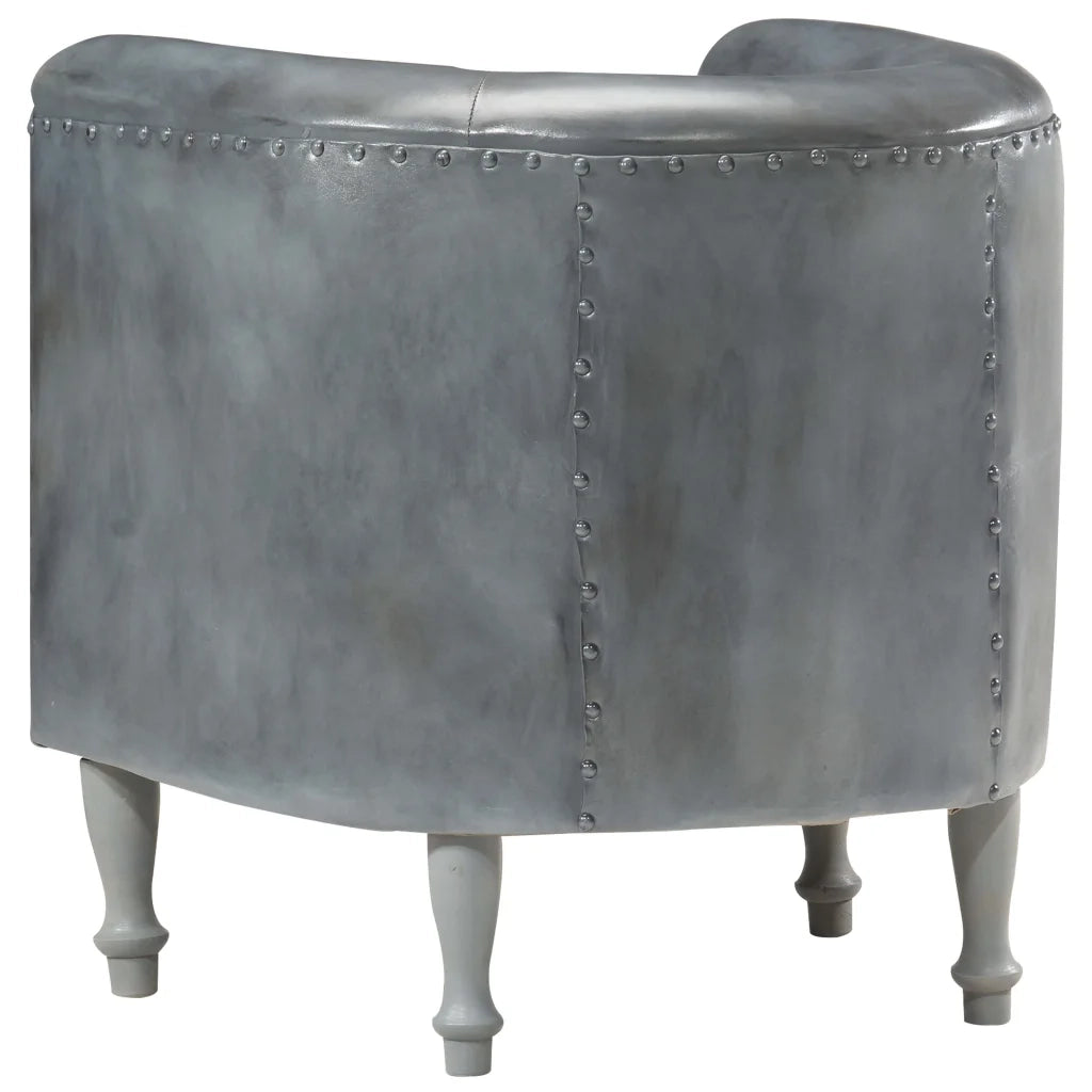 Poltrona Cabriolet Grigia in Vera Pelle 286594