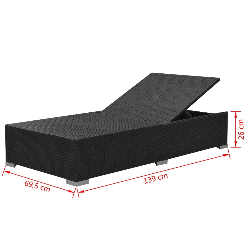 Set Divani da Giardino 3 pz | Set Salotto da Giardino con Cuscini in Polyrattan Nero