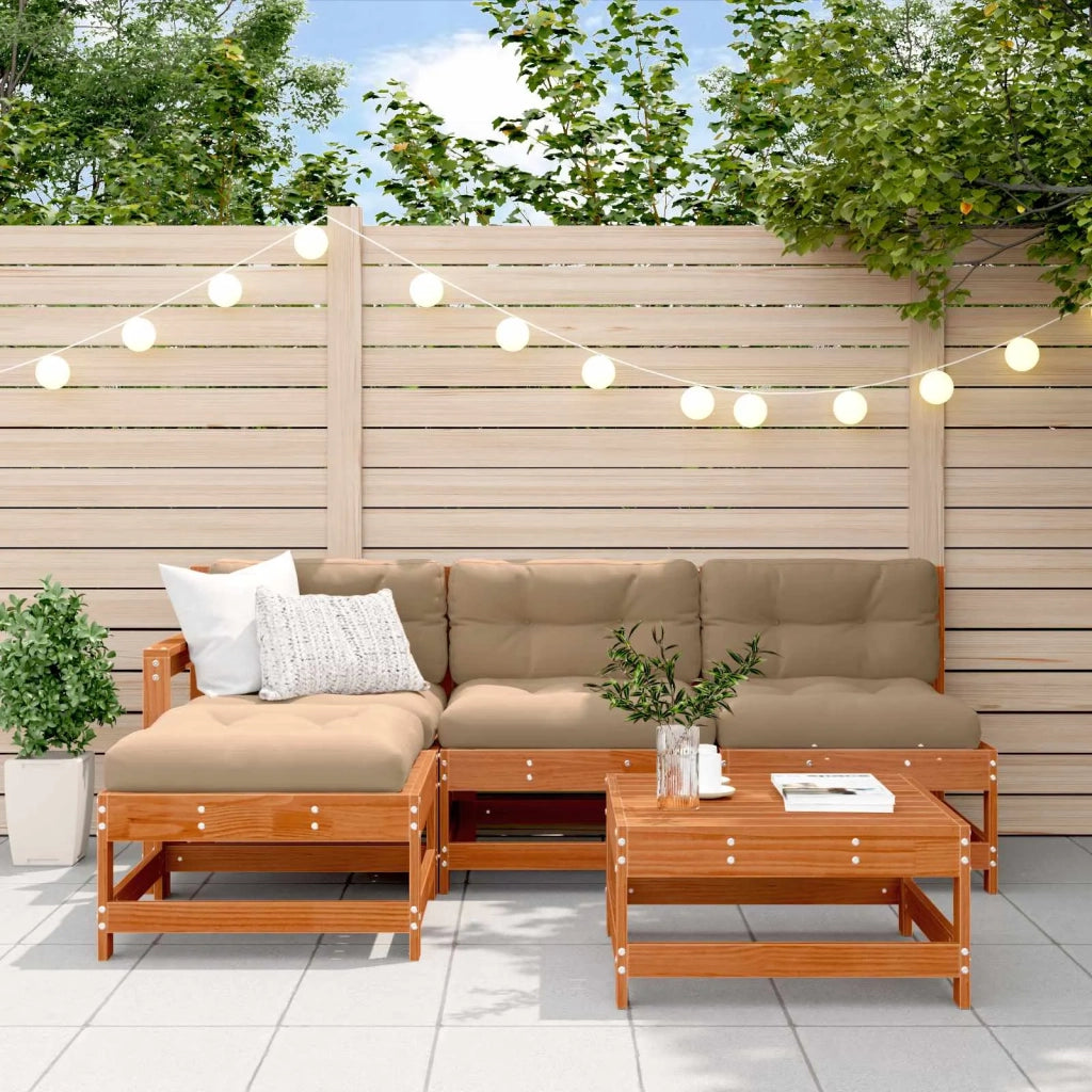 Set Lounge da Giardino 5 pcs Marrone Cera 3418132