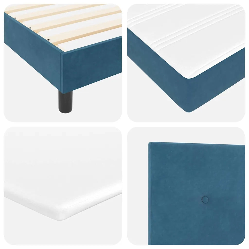 Letto a molle con materasso Blu Scuro 160 x 200 cm Velluto 3339186