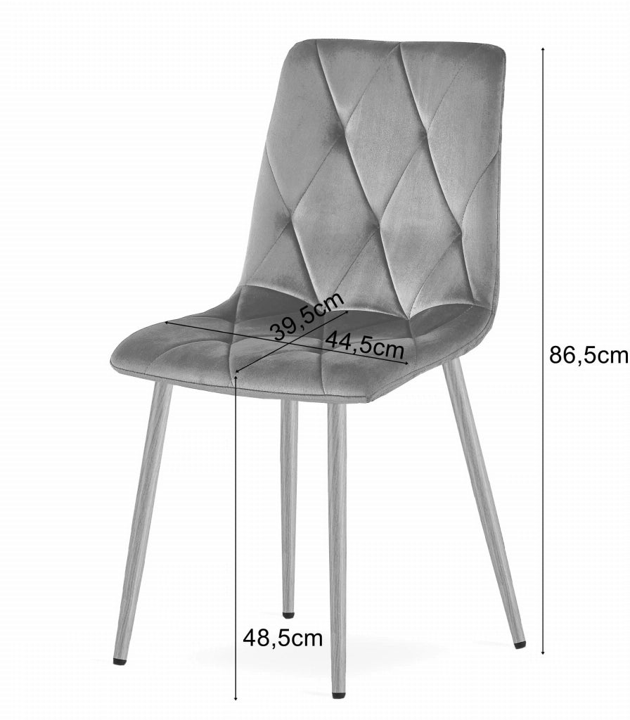 Sedia Valora TYRA in velluto nero con gambe color legno