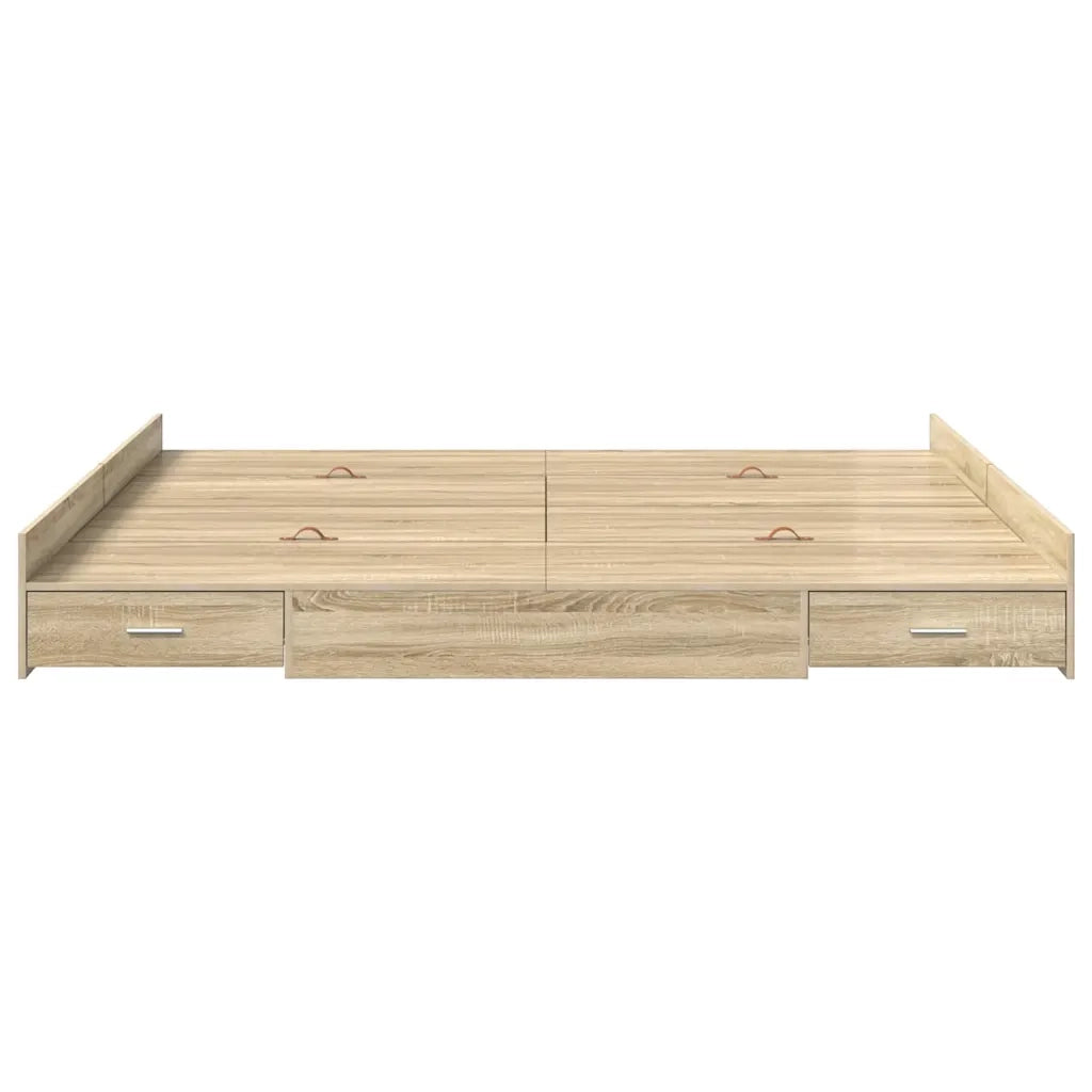 Struttura letto con contenitore Rovere Sonoma 180 x 200 cm 3335271
