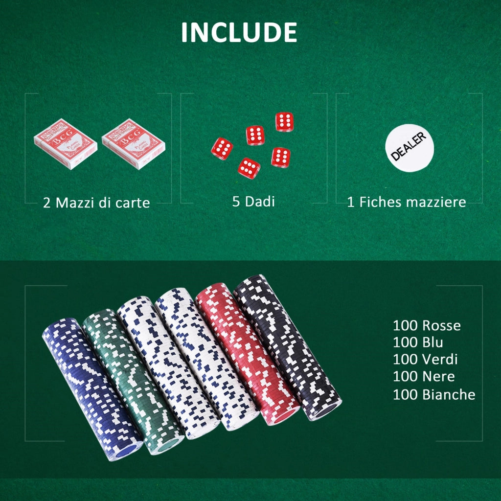 Easycomfort Valigetta Poker Professionale in Alluminio, Set Poker con 500 Fiches e 2 Mazzi per Texas hold'em e Blackjack