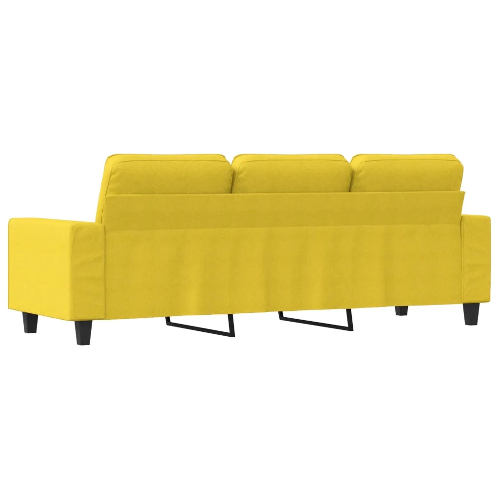 Divano a 3 Posti Giallo Chiaro 180 cm in Tessuto 359404
