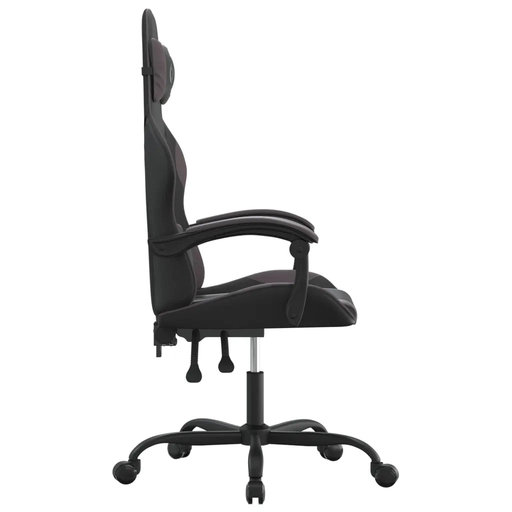 Sedia da Gaming Girevole Nera e Grigia in Similpelle 349571