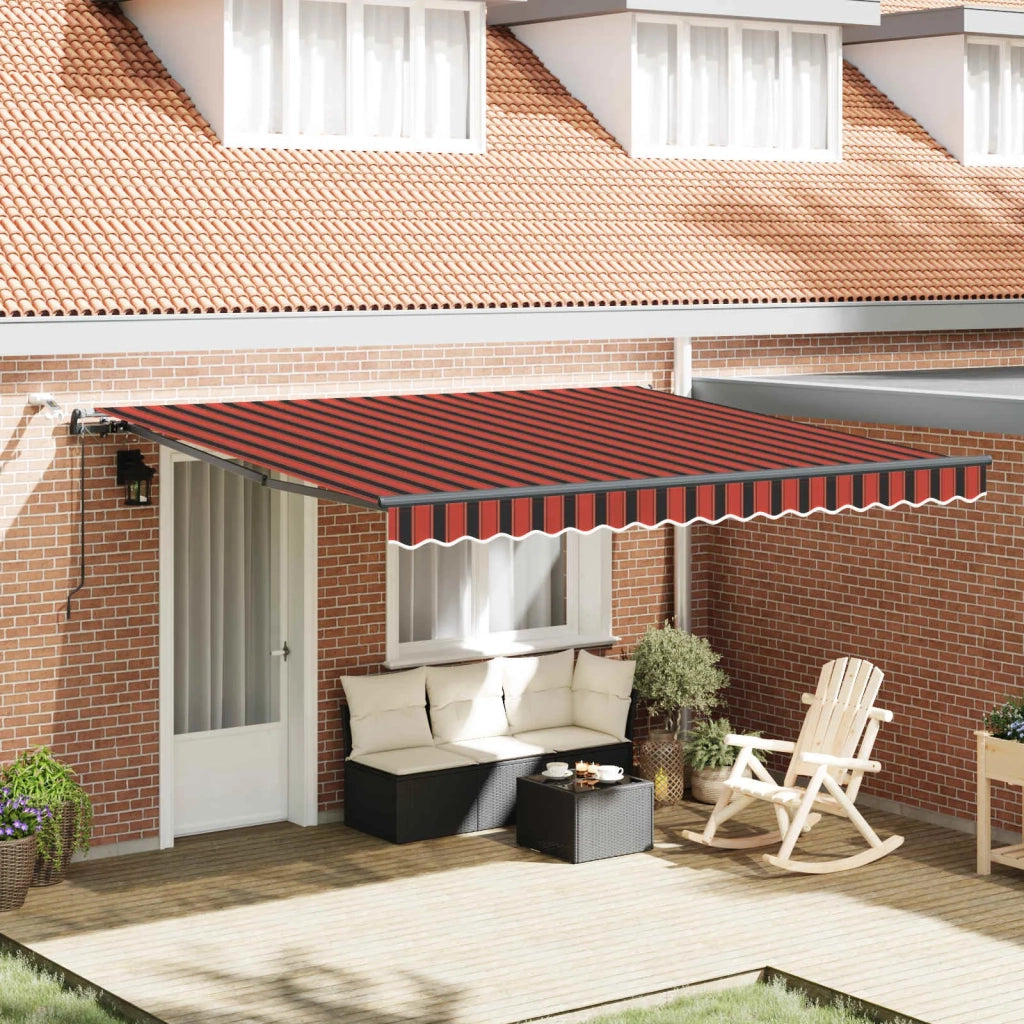 Tessuto per Tenda arancione e marrone 400 × 350 cm Poliestere 3330742