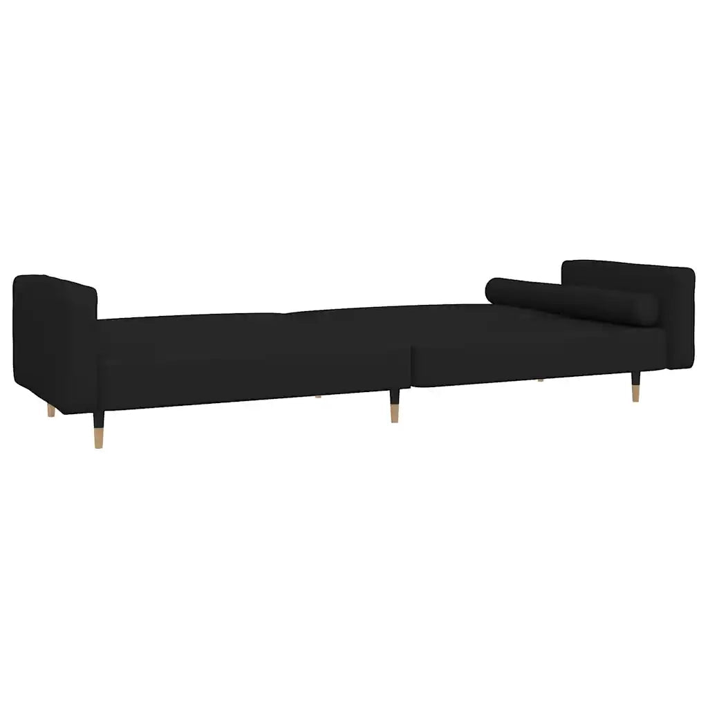 Divano letto | Sof¨¤ letto | Letto singolo a 2 Posti con 2 Cuscini Nero in Velluto